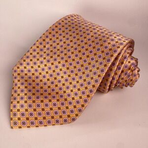 Stefano Ricci Tie Mens Gold Geometric Silk Necktie Made Italy Classic